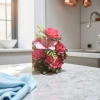 Pink and red artificial flower bouquets with simulated fresh flowers are decorative items for the living room and bedroom Specification image